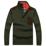 Pull homme col montant casual pullover paissir automne hiver - vert militaire