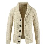 Pull homme de marque col  xs - leoclotho - fermeture bouton - jacquard vintage - style dcontract - ...