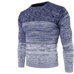 Pull homme col rond - fondupin - hiver - manches longues - bleu