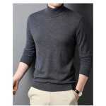 Pull homme hiver laine col roulé extensible slim - gris - insfity Pull homme hiver laine col roulé extensible slim - gris - insfity