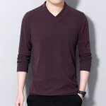 Pull homme insfity - automne hiver - col v - manches longues - violet