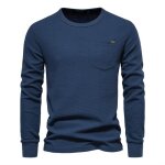 Pull homme insfity - col rond - manches longues - uni - blue marine Pull homme insfity - col rond - manches longues - uni - blue marine
