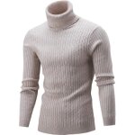 Pull homme - leoclotho - col roulé - kaki - hiver - style irlandais Pull homme - leoclotho - col roulé - kaki - hiver - style irlandais