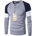 Pull homme de marque luxe - mobigarlan - maille sweat - shirt ras du cou - manches longues - gris