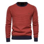 Pull homme en tricot chaud automne hiver manches longues casual pullover col rond confortable couleur ...