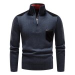 Pull homme en tricot col à fermeture Éclair chaud polaire automne hiver sweat manches longues couleur ... Pull homme en tricot col à fermeture Éclair chaud polaire automne hiver sweat manches longues couleur ...