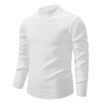 Pull homme tricot doubl polaire chaud col rond blanc - insfity - automne hiver