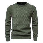 Pull homme en tricot insfity - encolure ras - du - cou - manches raglan - automne hiver - vert Pull homme en tricot insfity - encolure ras - du - cou - manches raglan - automne hiver - vert