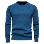 Pull homme en tricot manches longues casual pullover couleur unie tissu confortable pour automne hiver ... Pull homme en tricot manches longues casual pullover couleur unie tissu confortable pour automne hiver ...