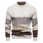 Pull homme en tricot retro col rond casual tricolore - insfity - automne / hiver - chaud Pull homme en tricot retro col rond casual tricolore - insfity - automne / hiver - chaud