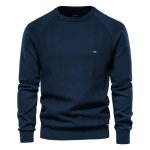 Pull hommemanches longues pulls homme col arrondicouleur unie en maille pull - over tricot lautomne hiver ...