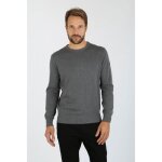 Pull en laine mrinos - armorlux - damgan - col rond - gris - 100% laine