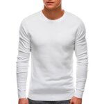 Pull longsleeve - edoti - pour homme - col arrondi - blanc