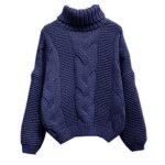 Pull � manches longues col montant pour femmes pull cor�en automne et hiver