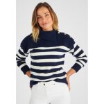 Damart - pull marinire paule boutonne - marine ray