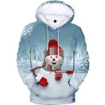 Pull de nol  capuche homme 3d imprim pullover molleton fashion automne hiver - blanc gris
