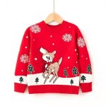 Pull de nol enfant en tricot manches longues insfity - rouge