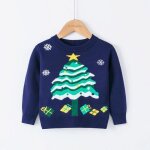 Pull de noel enfant en tricot manches longues pullover imprim col rond pour - insfity - bleu - col arrondi ...