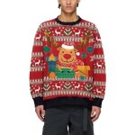 Pull nol homme - femme coupe droite manches longues imprim - rouge - insfity - adulte - col arrondi ...