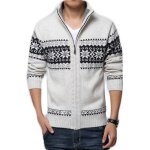 Pull de nol homme - leoclotho - s - col debout - motif jacquard lan vintage