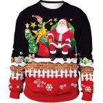 Pull de noel imprimé homme - femme - insfity - noir rouge - col arrondi - automne hiver Pull de noel imprimé homme - femme - insfity - noir rouge - col arrondi - automne hiver