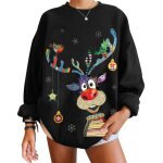 Pull de noël sweat cadeaux hiver oversize sweat shirt manches longues col rond noël hiver chaud chic ... Pull de noël sweat cadeaux hiver oversize sweat shirt manches longues col rond noël hiver chaud chic ...
