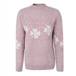 Pull de noël en tricot femme - funmoon - manches longues - col demi haut - flocon de neige Pull de noël en tricot femme - funmoon - manches longues - col demi haut - flocon de neige