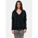 Pull noir femme kaporal bosck - coupe loose - col v - Épaules et haut du dos ajourés Pull noir femme kaporal bosck - coupe loose - col v - Épaules et haut du dos ajourés