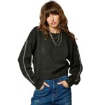 Pull noir femme kaporal - malt - manches longues avec bijoux - dos nu avec croisé Pull noir femme kaporal - malt - manches longues avec bijoux - dos nu avec croisé