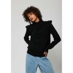 Pull noir femme kaporal - mara - col montant - bords - ctes - matire douce