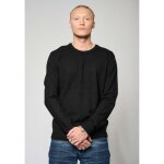 Pull noir homme - kaporal - vaero - coupe regular - col rond - bord - côtes Pull noir homme - kaporal - vaero - coupe regular - col rond - bord - côtes