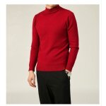Pull - over homme col mi - haute doux manches longues slim fit automne hiver - rouge - insfity Pull - over homme col mi - haute doux manches longues slim fit automne hiver - rouge - insfity