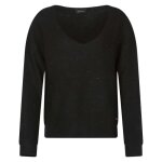 Pull noir paillet doux pais avec une coupe droite et un col v