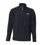 Pull polaire - manufrance - l - noir et vert - col montant - demi zip - homme Pull polaire - manufrance - l - noir et vert - col montant - demi zip - homme