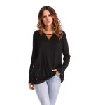 Pull sweat - shirt femme grande taille - insfity - automne - noir
