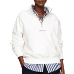 Pull tommy hilfiger regular mini - corp 1 / 2 zip femmes Pull tommy hilfiger regular mini - corp 1 / 2 zip femmes