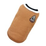 Pull en tricot pour chien omabeta - style scolaire col en v doux - kaki