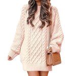 Pull en tricot femme chaude mi - long automne hiver pullover col rond manches longues couleur unie - ... Pull en tricot femme chaude mi - long automne hiver pullover col rond manches longues couleur unie - ...