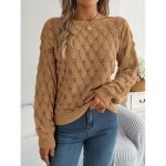 Pull en tricot femme col bateau Épaules dénudées casual pullover lâche ajouré manches longues couleur ... Pull en tricot femme col bateau Épaules dénudées casual pullover lâche ajouré manches longues couleur ...