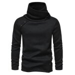 Pull en tricot homme col chle coupe ajuste automne hiver casual pullover couleur unie tissu confortable ...