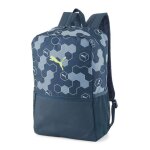 Puma sac � dos bleu fonc� blanc pour femme et homme - beta backpack dark night - logo hexagon aop 213051 ...
