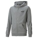 Puma sweat  capuche zipp ess tape fl b sudation gris moyen chin 110 garon