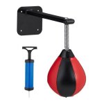 Relaxdays punching - ball mural poire de frappe speedball enfants et adultes avec pompe  air anti - ...