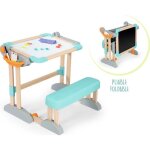 Pupitre modulo space - smoby - bureau transformable en tableau double face - 80 accessoires inclus