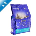Purina one croquettes pour chat adulte au saumon 3 kg - lot de 4