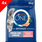 Purina one chat strilis - au saumon et au bl - 4x3kg - croquettes pour chat adulte