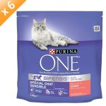Purina one spcial chat sensible - saumon et riz - 15 kg (x6) - pour chat adulte