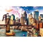 Puzzle 1000 pices - trefl - funny cities : chats  new york - animaux - adulte - coloris unique