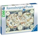 Puzzle 1500 pièces - mappemonde des animaux fantastiques - ravensburger - paysage et nature - intérieur ... Puzzle 1500 pièces - mappemonde des animaux fantastiques - ravensburger - paysage et nature - intérieur ...
