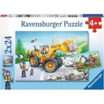 Puzzle 24 pices 2 puzzles - tractopelle et tracteur forestier